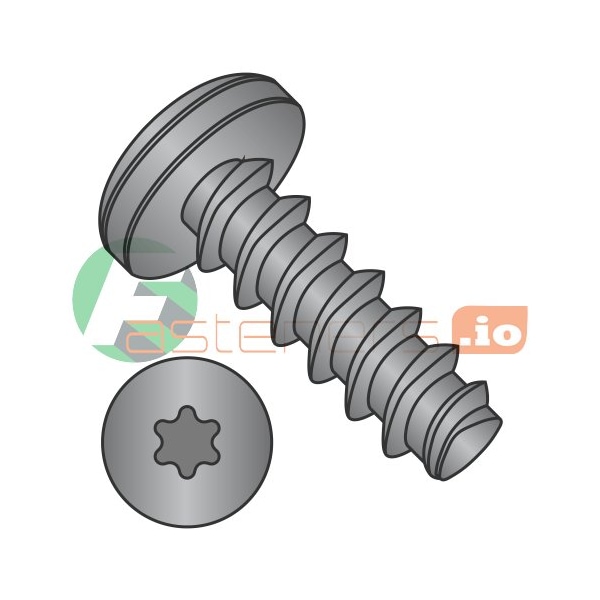Newport Fasteners Thread Forming Screw, #2 x 3/8 in, Black Oxide 18-8 Stainless Steel Pan Head Torx Drive, 5000 PK 834426 - main